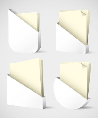 Set of different shaped paper holder clipart