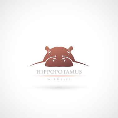 Hippopotamus label clipart