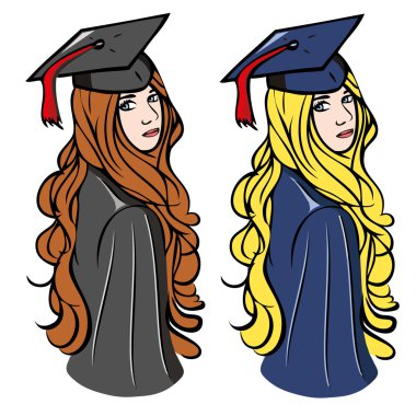 Graduation girls clipart