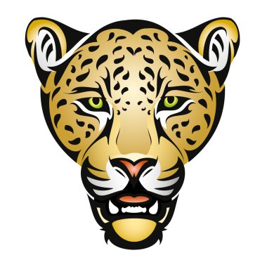 Colored jaguar head symbol clipart