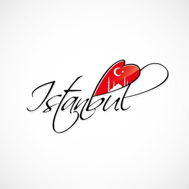 İstanbul kelime bayrak ve Camii