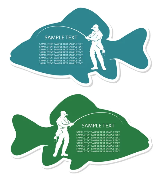 Etykieta rybak — Wektor stockowy