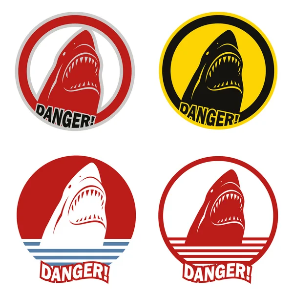 Signes avertisseurs d'attaque de requin — Image vectorielle