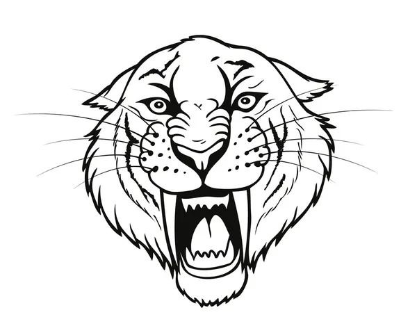 Tigre diente de sable — Vector de stock