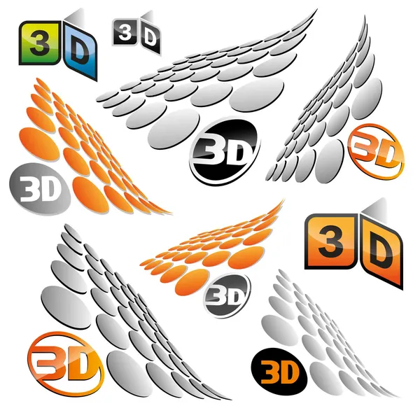 3D prickar tecken — Stock vektor