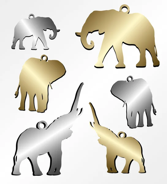 Pendentif chaîne éléphant — Image vectorielle