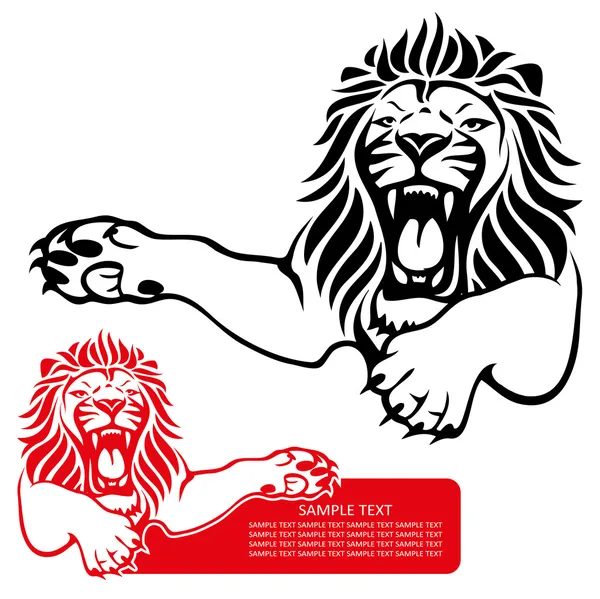 Lion label — Stock Vector