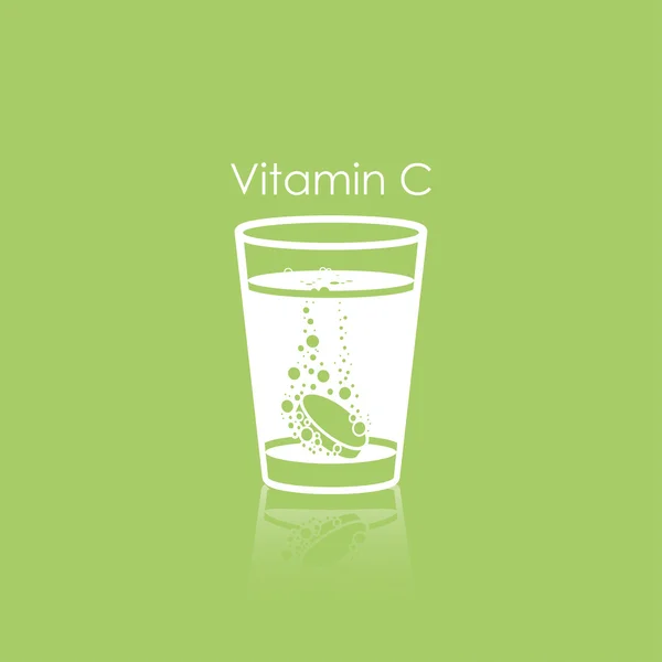 Comprimido efervescente de vitamina C — Vetor de Stock