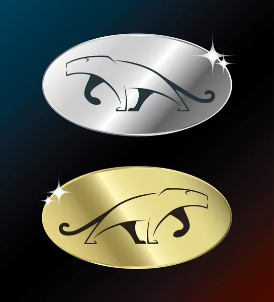 Panther van gouden en zilveren medailles — Stockvector