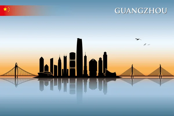 Skyline di Guangzhou — Vettoriale Stock