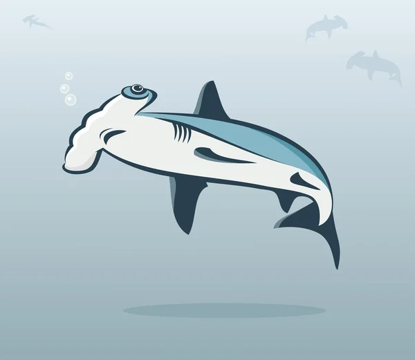 Tiburón martillo — Vector de stock