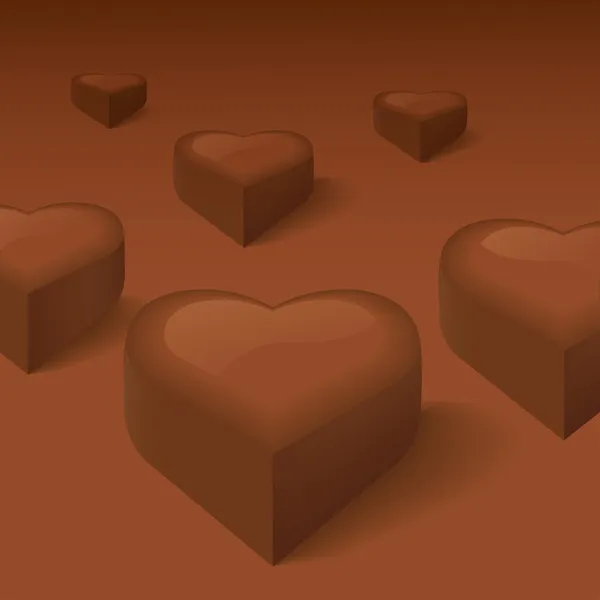 巧克力心 — 图库矢量图片