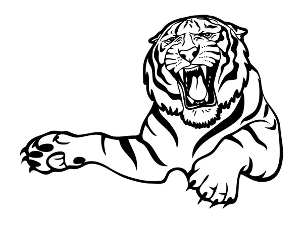 Ataque de tigre —  Vetores de Stock