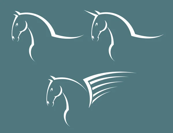 Ló, a Pegazus és a unicorn — Stock Vector