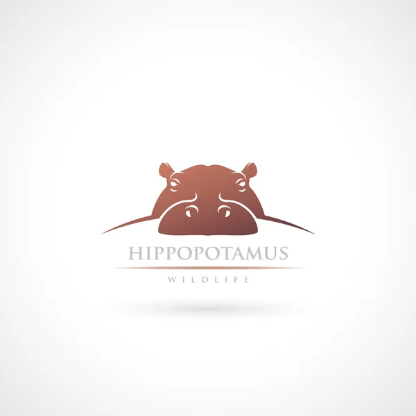 Étiquette Hippopotame — Image vectorielle