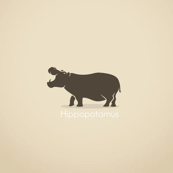 Hippopotamus label — Stock Vector