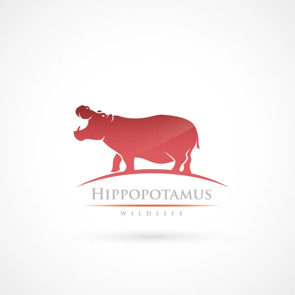 Nijlpaard etiket — Stockvector