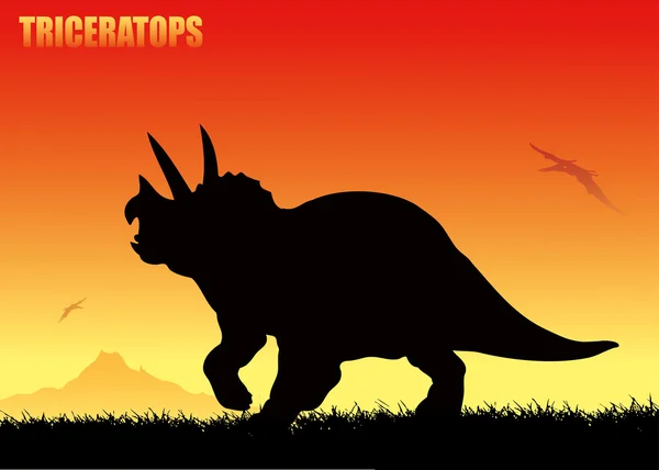 Tricératops fond — Image vectorielle