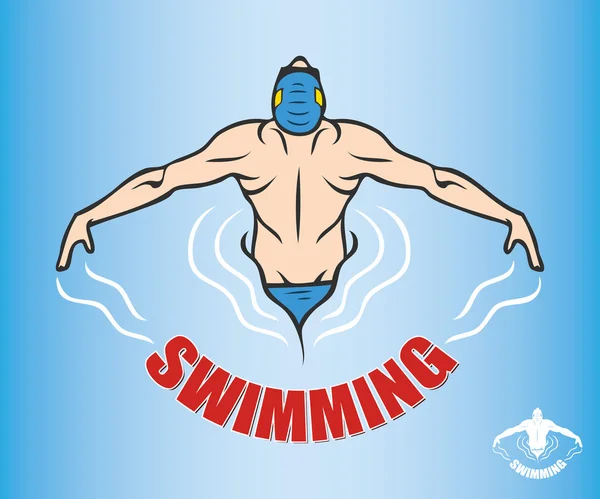 Cartoon swimmer — Stock Vector