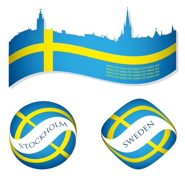 Set of Sweden symbols — Stock Vector