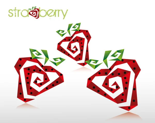 Origami kubik jordgubb — Stock vektor
