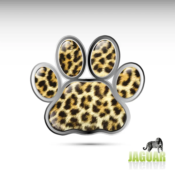 Leopard paw button — Stock Vector