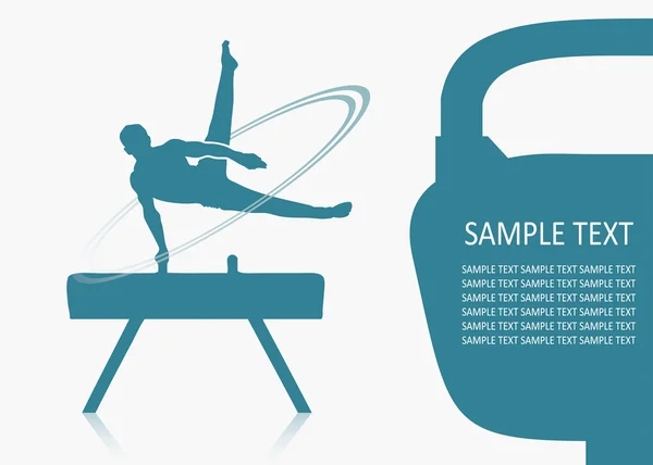Gymnaste sur fond de pommeau — Image vectorielle