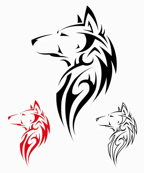 Tatuaje de lobo tribal — Vector de stock