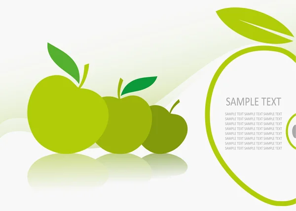 Grönt äpple bakgrund — Stock vektor