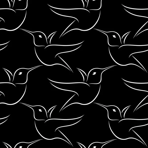 Bezešvé vzor kolibřík — Stockový vektor