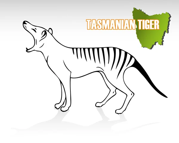 Tasmanian tiger — Stock Vector