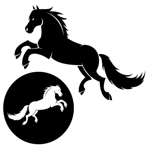 Silueta de caballo — Vector de stock