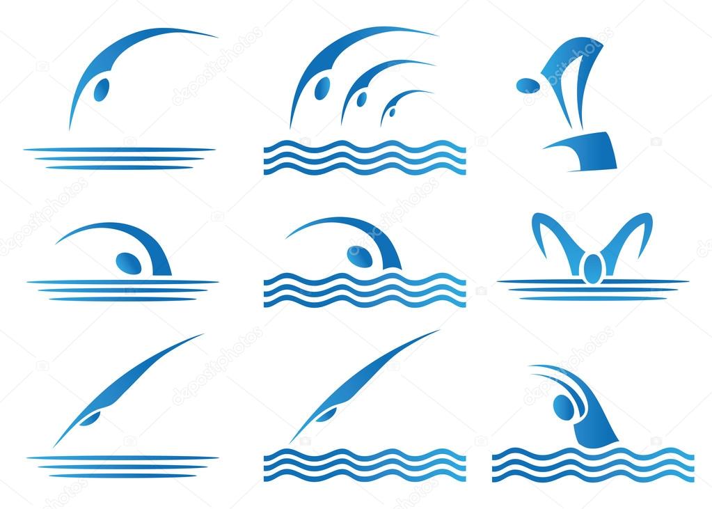 Set of swimming icons