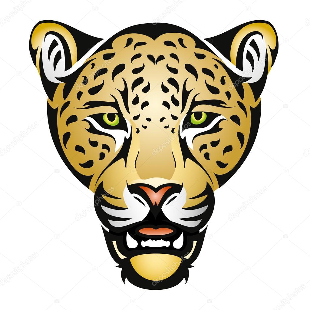 Colored jaguar head symbol