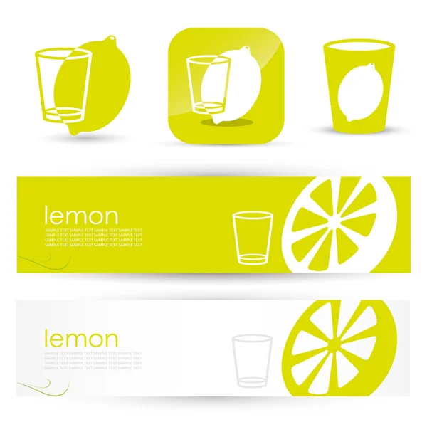 Lemon banner — Stock Vector