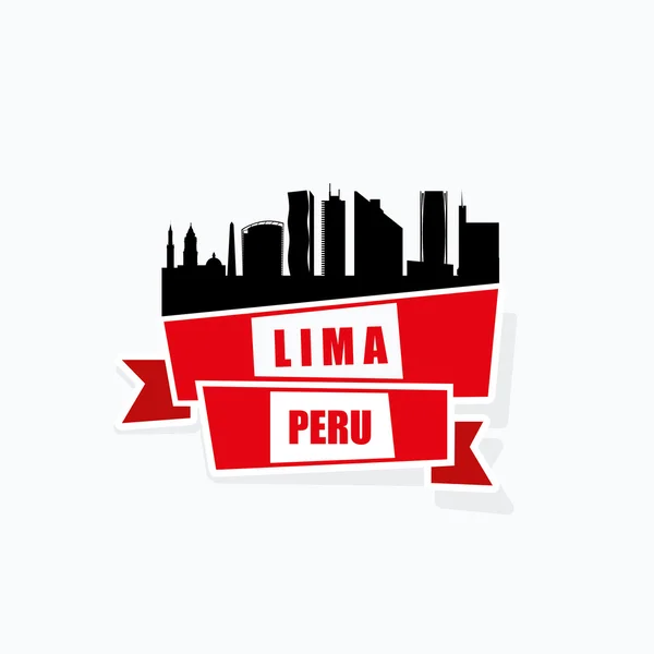 Bandiera del nastro Lima — Vettoriale Stock