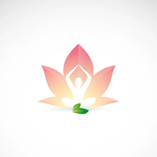 Yoga - posición de loto — Vector de stock