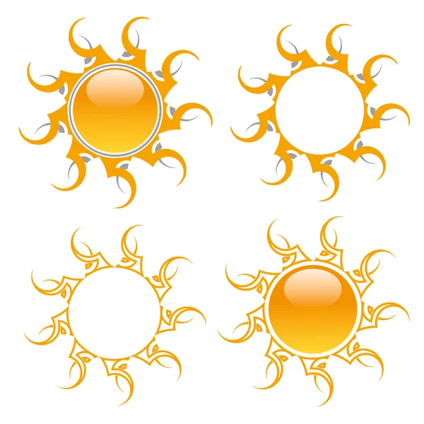 Set di icone del sole — Vettoriale Stock