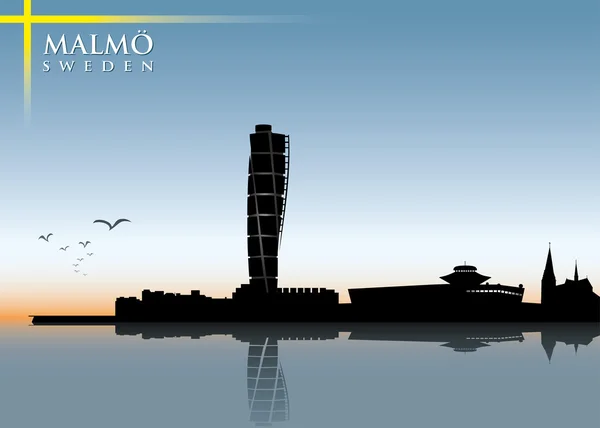 Skyline von Malmö — Stockvektor