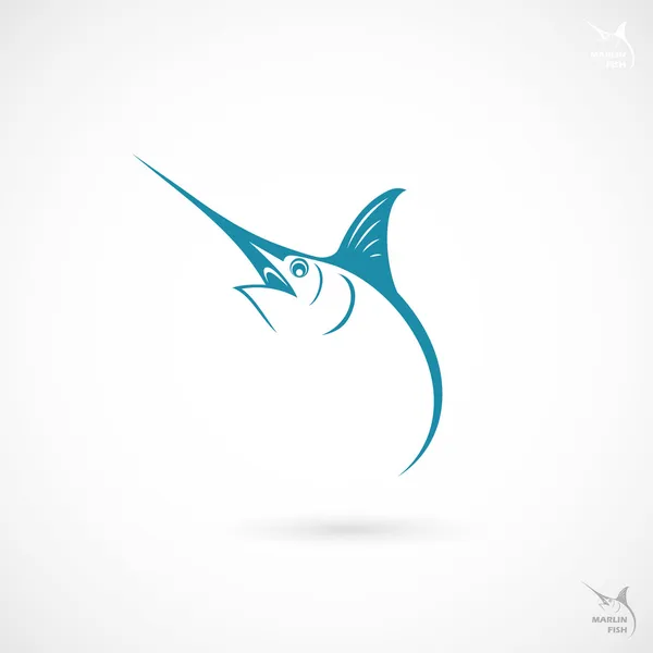 Etiqueta de pescado Marlin — Vector de stock