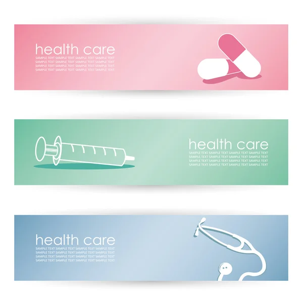 Conjunto de banners médicos — Vetor de Stock