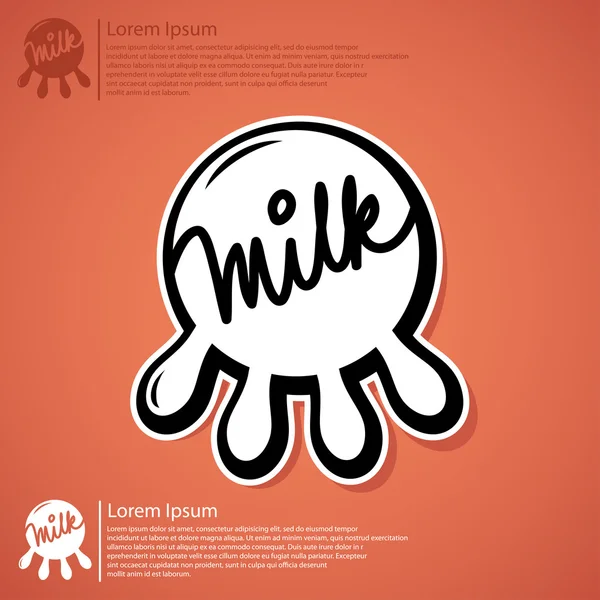 Milk label — Stock Vector