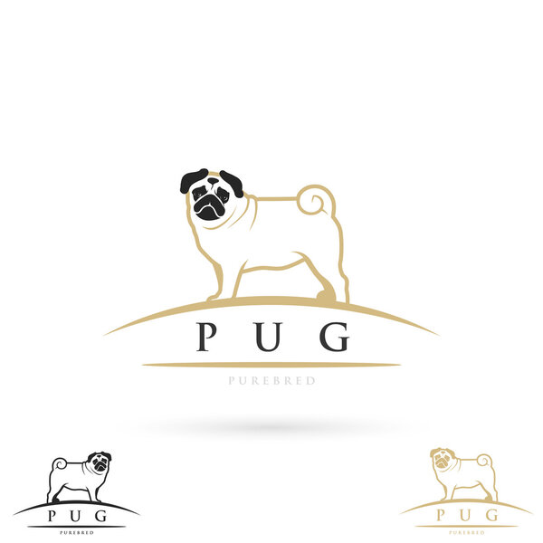 Pug dog label