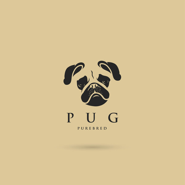 Pug dog label