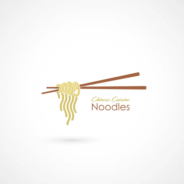 Fideos con palillos — Vector de stock