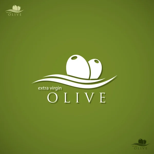Olive label — Stock Vector
