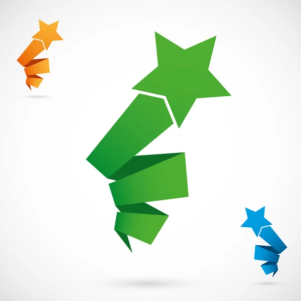 Origami ster banners — Stockvector