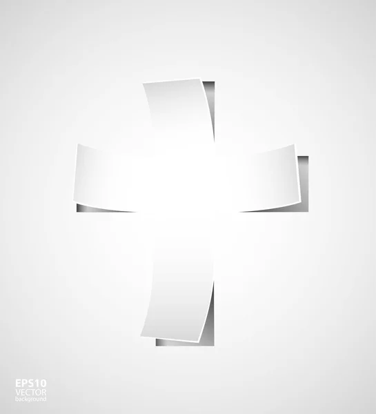 Cruz de papel — Vector de stock