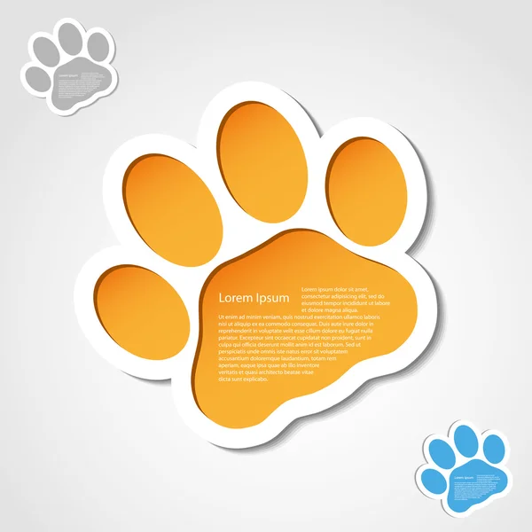 Cat paw banner — Stock Vector