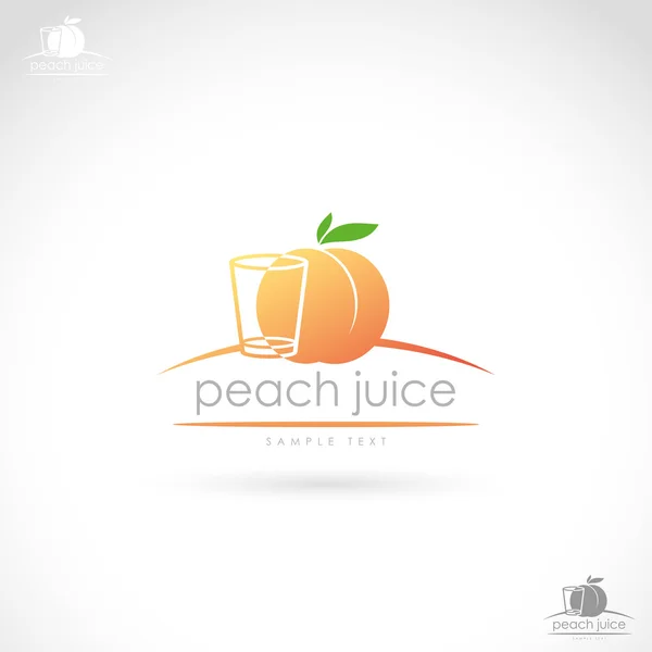 Peach juice sign — Stock Vector